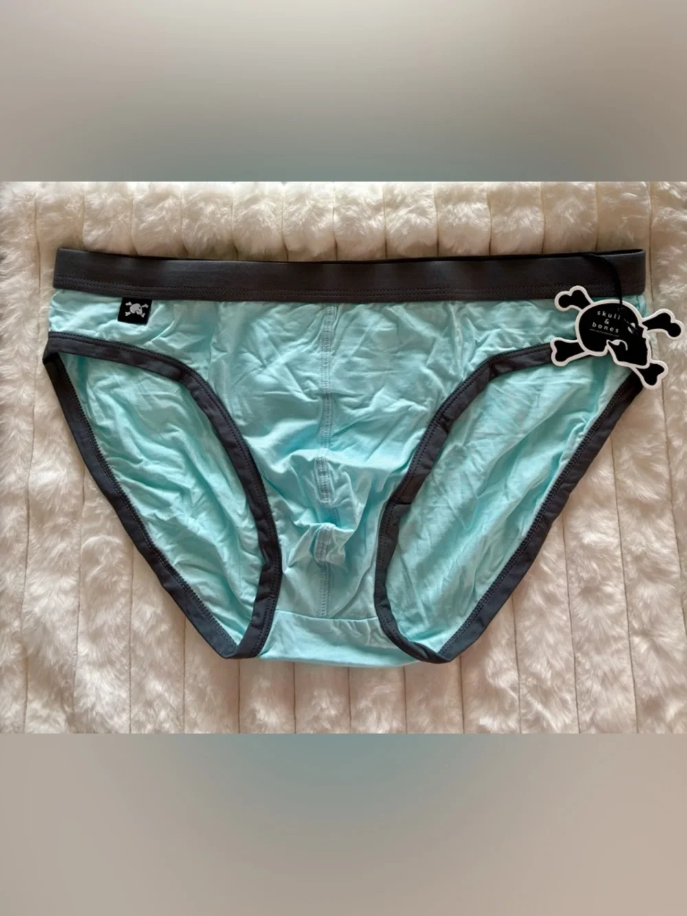 NWT Skull & Bones Men’s Brief XL Sky Blue Low Rise Stretch Underwear